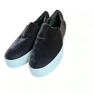 VINCE Warren Suede Slip On Platform Sneakers Brown Women's Size 9